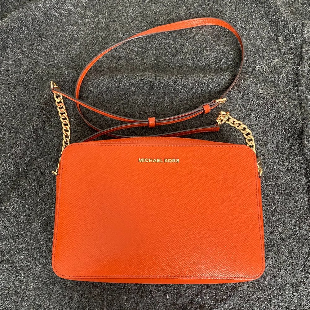 Michael Kors Orange Jet Set Crossbody Purse